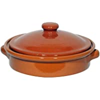 Amazing Cookware Fuente Redonda con Tapa de 20 cm- una Maravillosa Pieza de Cocina de Terracota Natural